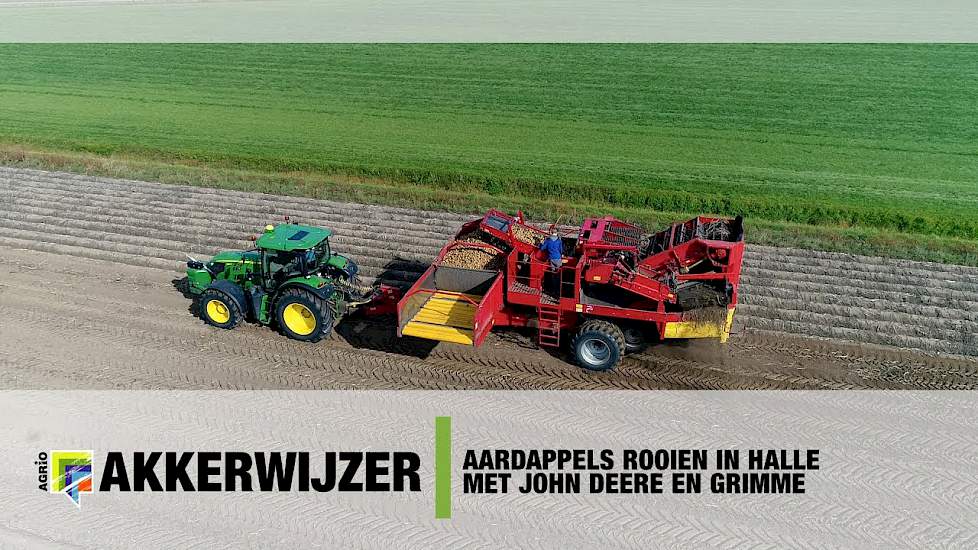 Aardappels rooien in Westendorp met John Deere en Grimme