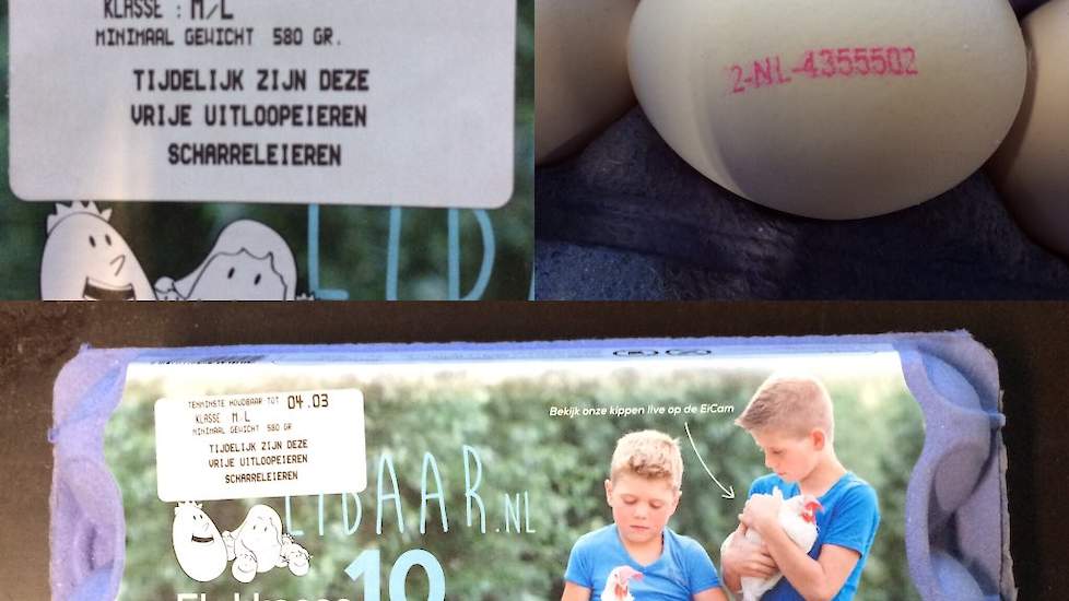 „@GussinkloPluimv @plussupermarkt #hetkanwel: @agrimarkt heeft eieren van @DeBaarEi met extra sticker in schap. #meedenken oor boer", reageert leghennnenhouder Léon Jansen uit het Zeeuwse Schore.