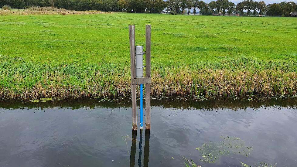 In de sloten werd regelmatig gemeten hoe hoog het water stond. De boeren konden deze data allemaal terug vinden op een website.