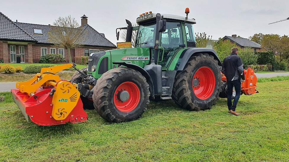 Naast de snelle lenterogge had Van Geresteijn ook italiaans raaigras gezaaid als groenbemester. Tijdens de demovelddag werd dat stuk geklepeld en daarna gefreesd met de biofrees die de loonwerker onlangs heeft aangeschaft.