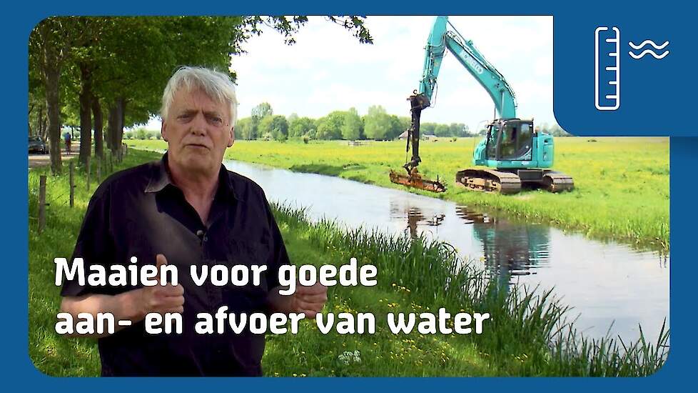 Sloten en oevers maaien voor goede aan- en afvoer van water