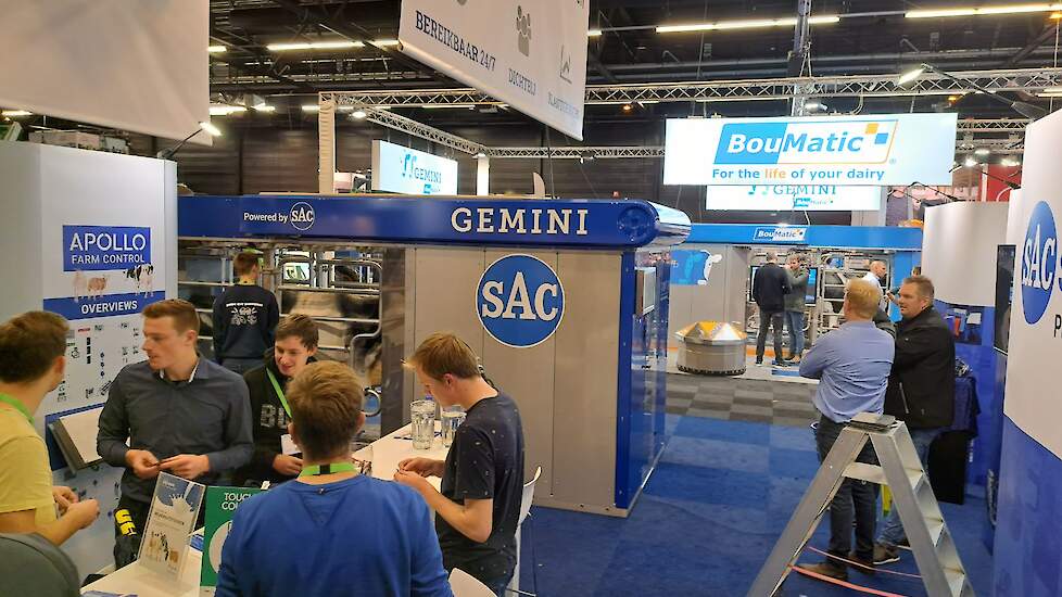 Een primeur voor het Deense SAC die voor het eerst haar Gemini-robot toonde op een Nederlandse beurs. De robot is een kopie van de Boumatic-robot.