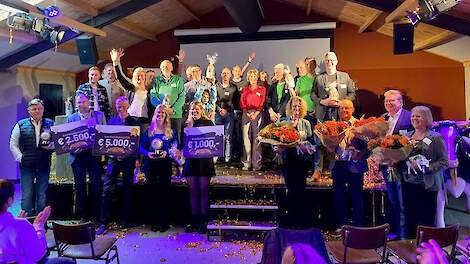 Alle Dairy Challenge-winnaars van 2023, donderdag op de bijeenkomst in Kamerik.